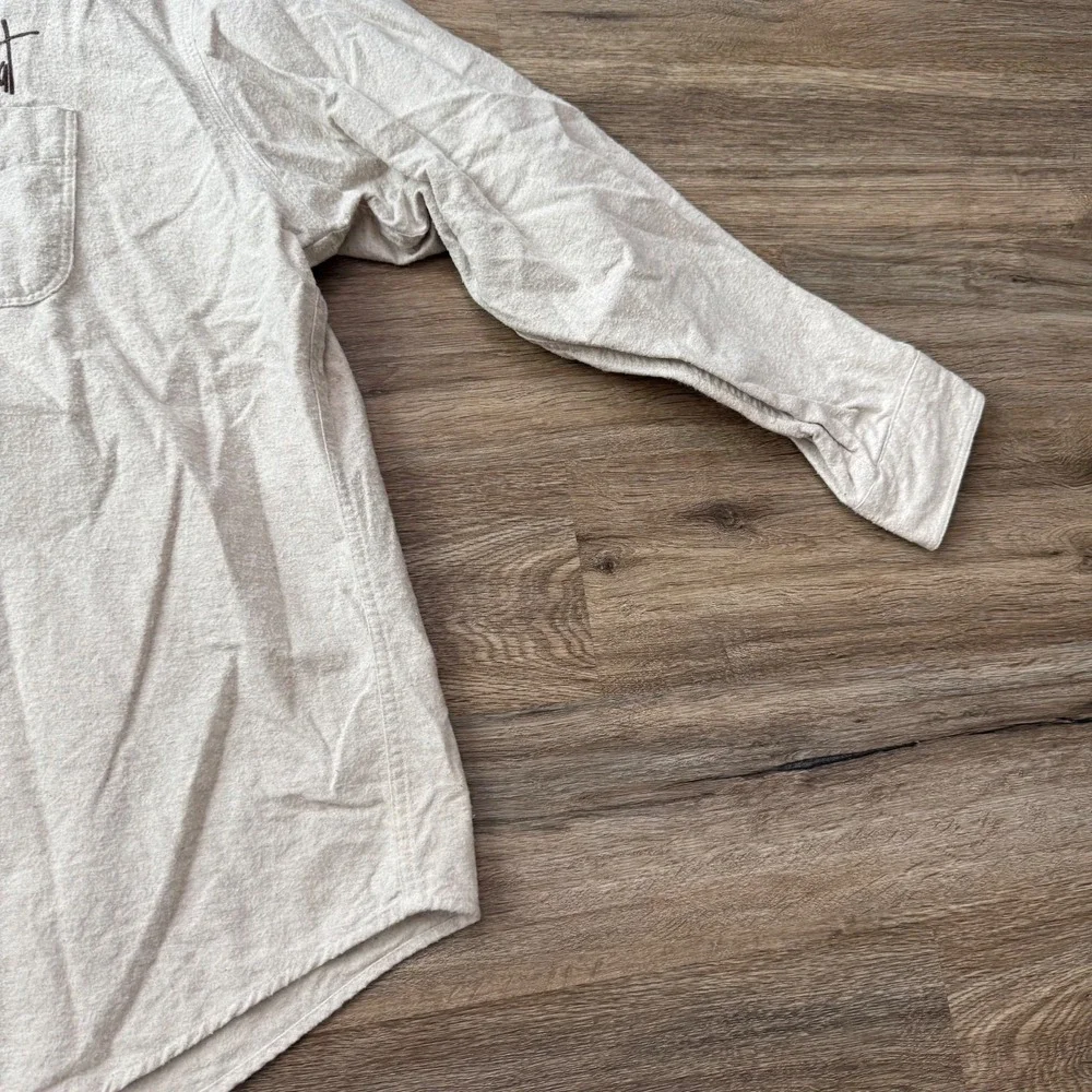 Steamboat Shirt Embroidered Ski Woolrich Button Down Cotton VTG‎ | Cream | XXL
